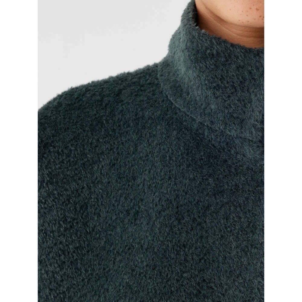 Eileen Fisher Sheared Suri Alpaca Stand Collar Coat - Picture 8 of 11